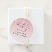 Hübscher Girly Wedding Dripping Glitzer Rosa Geschenkanhänger (Beispiel)