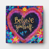 Hübscher Glaube an deine eigene Herzpreisinspiriti Fotoplatte (Vorderseite)