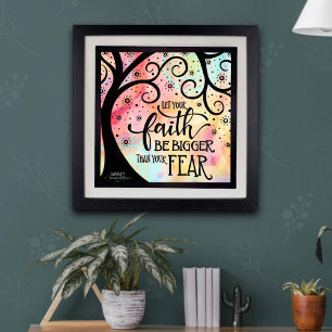 Hübscher Glaube an den "Fear Quote Tree" Poster