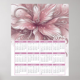 Hübscher Glittery Lily 2025 Kalender Poster
