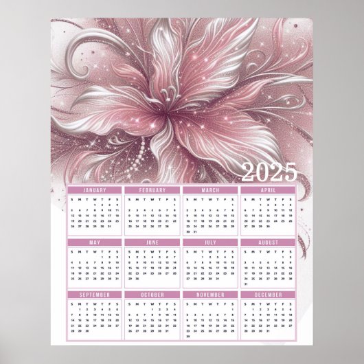 Hübscher Glittery Lily 2025 Kalender Poster (Vorne)
