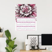 Hübscher Glittery Lily 2025 Kalender Poster (Heimbüro)