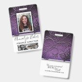 Hübscher Glitzer Beruflich CNA Nurse Foto Name Ausweis (Vorder- & Rückseite)