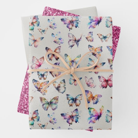 Hübscher Glitzer Geschenkpapier Set (Beispiel)