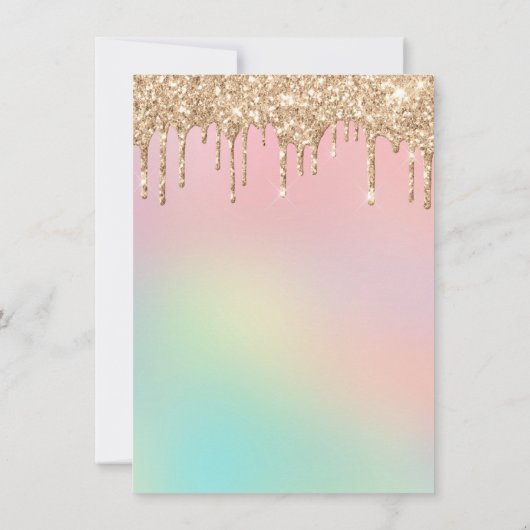 Hübscher Glitzer Gradient Quinceñera Geburtstag Einladung (Rückseite)