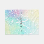 Hübscher Glitzer Holographic Iridescent Girl Fleecedecke (Vorderseite (Horizontal))