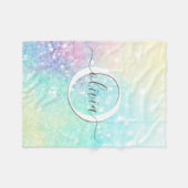 Hübscher Glitzer Holographic Iridescent Girl Fleecedecke (Vorderseite (Horizontal))