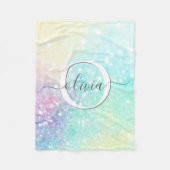 Hübscher Glitzer Holographic Iridescent Girl Fleecedecke (Vorderseite)