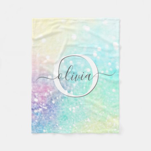 Hübscher Glitzer Holographic Iridescent Girl Fleecedecke (Vorderseite)