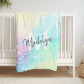 Hübscher Glitzer Holographic Iridescent Girl Fleecedecke