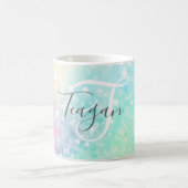 Hübscher Glitzer Holographic Iridescent Girl Kaffeetasse (Mittel)