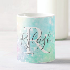 Hübscher Glitzer Holographic Iridescent Girl Kaffeetasse