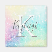 Hübscher Glitzer Holographic Iridescent Girl Magnet (Vorne)