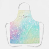 Hübscher Glitzer Holographic Iridescent Girl Schürze (Vorderseite)