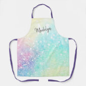Hübscher Glitzer Holographic Iridescent Girl Schürze (Vorderseite)