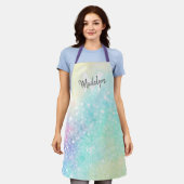 Hübscher Glitzer Holographic Iridescent Girl Schürze (Getragen)