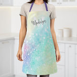 Hübscher Glitzer Holographic Iridescent Girl Schürze<br><div class="desc">Ein trendiger,  hübscher,  schicker Glitzer-Hintergrund in schönen Pastellfarben. Sie können einfach mit Ihrem eigenen Monogramm und/oder Namen personalisieren.</div>