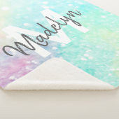 Hübscher Glitzer Holographic Iridescent Girl Sherpadecke (3/4)