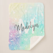 Hübscher Glitzer Holographic Iridescent Girl Sherpadecke (Vorderseite)