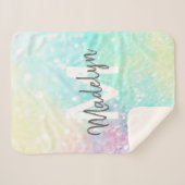 Hübscher Glitzer Holographic Iridescent Girl Sherpadecke (Vorderseite (Horizontal))