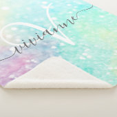 Hübscher Glitzer Holographic Iridescent Girl Sherpadecke (3/4)