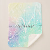 Hübscher Glitzer Holographic Iridescent Girl Sherpadecke (Vorderseite)