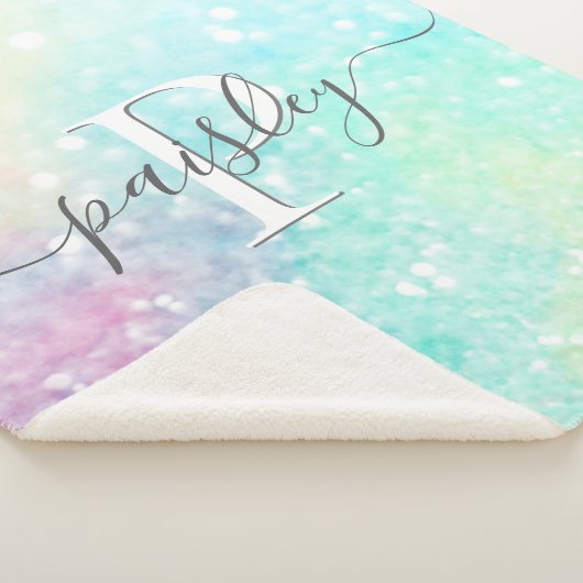 Hübscher Glitzer Holographic Iridescent Girl Sherpadecke (3/4)