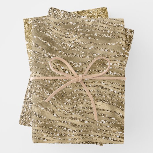 Hübscher Glitzer Zebra Print Sparkon Geschenkpapier Set (Beispiel)