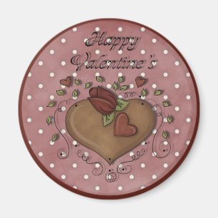 Hübscher glücklicher Herz-Rosen-Magnet des Valenti Magnet