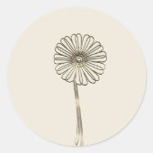 Hübscher Gold Daisy Classic Round Sticker (Vorderseite)
