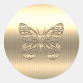 Hübscher Goldbutterflug Runder Aufkleber (Vorderseite)
