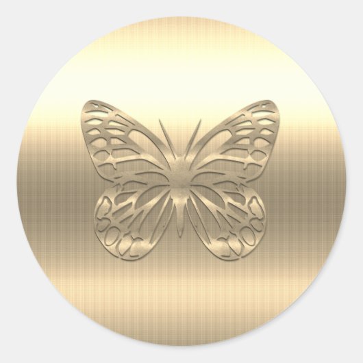 Hübscher Goldbutterflug Runder Aufkleber (Vorderseite)