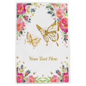 Hübscher Goldschmetterling/rosa Watercolor mit Mittlere Geschenktüte (Vorderseite)
