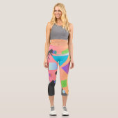 Hübscher Gradientenhintergrund Rosa Schwarz-weiß Capri Leggings (Vorderseite)