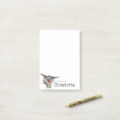 Hübscher Graue Cartoon Post-it Klebezettel (Auf Schreibtisch)