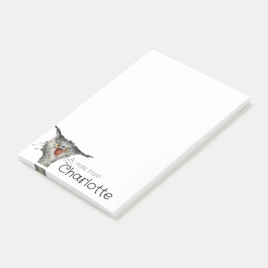 Hübscher Graue Cartoon Post-it Klebezettel (angewinkelt)