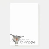 Hübscher Graue Cartoon Post-it Klebezettel (Vorderseite)