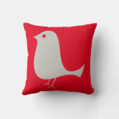 Hübscher, grauer Texturierter Bird Kissen (Rückseite)