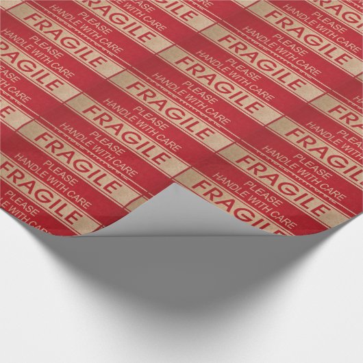 Hübscher Griff mit Sorgfalt, zerbrechliches Zeiche Geschenkpapier (Ecke)