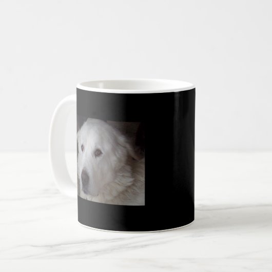 Hübscher große Pyrenäen-Hund Kaffeetasse (Vorderseite Links)