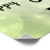 Hübscher grüner Funkel 30. Geburtstagsname Poster (Ecke)