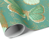 Hübscher Grüner Schmetterling Geschenkpapier (Rolleneckpunkt)