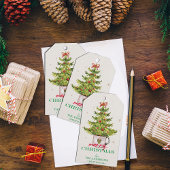 Hübscher Grüner Weihnachtsbaum in Pot Holiday Gefa Geschenkanhänger