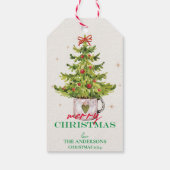 Hübscher Grüner Weihnachtsbaum in Pot Holiday Gefa Geschenkanhänger (Rückseite)