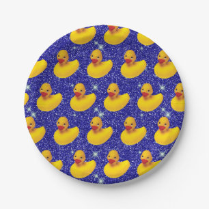 Hübscher Gummi Enten Gelber Duckie Farm Tierpark  Pappteller