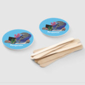 Hübscher Hai beim Fernsehen Cartoon Fächer (Non-assembled)