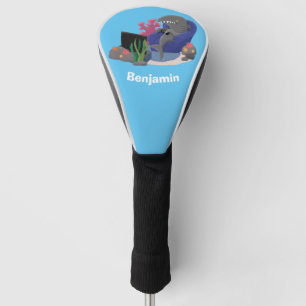 Hübscher Hai beim Fernsehen Cartoon Golf Headcover