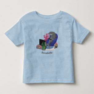 Hübscher Hai beim Fernsehen Cartoon Kleinkind T-shirt