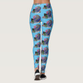 Hübscher Hai beim Fernsehen Cartoon Leggings (Rückseite)