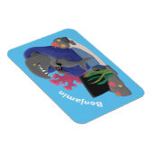 Hübscher Hai beim Fernsehen Cartoon Magnet (Rechte Seite)